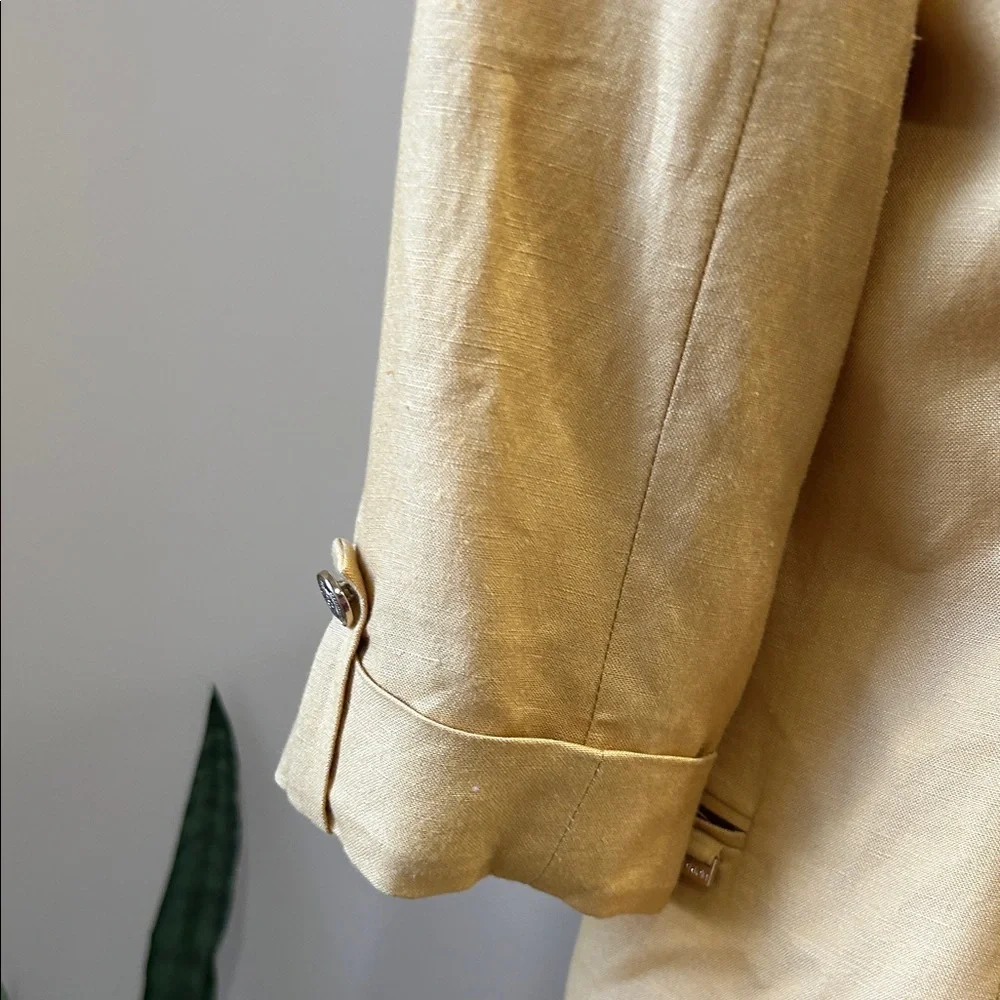 Calvin Klein Yellow Open Front Blazer Jacket - Picture 5 of 6